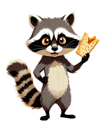 raccoon,north american raccoon,rocket raccoon,raccoons,madagascar,pandoro,badger,mascot,twitch icon,pizol,mustelid,the mascot,crispbread,coatimundi,diet icon,pubg mascot,cheese slice,mustelidae,food icons,toast,Illustration,Japanese style,Japanese Style 06