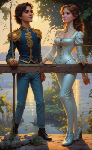 romance novel,young couple,throughout the game of love,prince and princess,game illustration,background image,fairytale characters,a fairy tale,girl and boy outdoor,action-adventure game,children's fairy tale,adventure game,romantic scene,cg artwork,fantasy picture,loving couple sunrise,fairy tale,fairy tale icons,courtship,guards of the canyon,Art,Classical Oil Painting,Classical Oil Painting 32