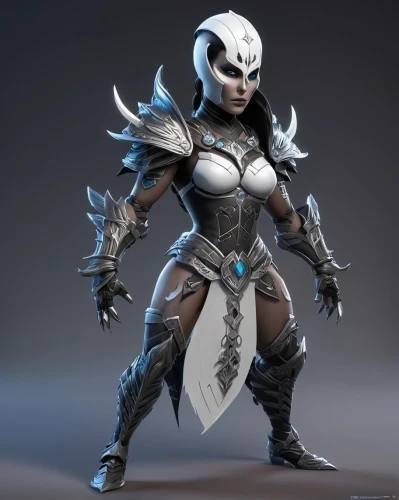 female warrior,ice queen,dark elf,fantasy warrior,alien warrior,tiber riven,huntress,warrior woman,vax figure,swordswoman,fantasy woman,dodge warlock,3d figure,winterblueher,neottia nidus-avis,garuda,cullen skink,cosmetic,3d model,widow,Unique,3D,3D Character