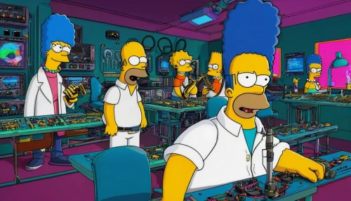 homer simpsons,homer,the server room,bart,call center,the boiler room,sci fi surgery room,call centre,synthesizers,mixing engineer,operating system,cybernetics,automation,data retention,content writers,cybersecurity,neon human resources,nuclear power plant,random-access memory,lab,Art,Classical Oil Painting,Classical Oil Painting 44