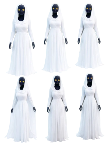 bridal clothing,nuns,wedding dresses,mummies,burqa,abaya,white clothing,dress form,white figures,women's clothing,garment,emperor penguin,crow queen,ski mask,zoroastrian novruz,priestess,scarab,suit of the snow maiden,emperor penguins,burka,Unique,Design,Character Design