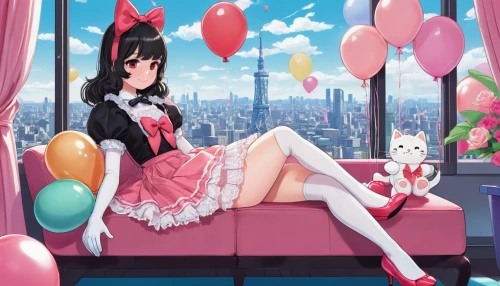 pink balloons,birthday banner background,red balloons,nico,balloons,anime japanese clothing,happy birthday balloons,balloon,sitting on a chair,mikuru asahina,tea party cat,red balloon,corner balloons,cat's cafe,balloon trip,baloons,birthday background,queen of hearts,valentine balloons,balloons flying,Illustration,Japanese style,Japanese Style 07