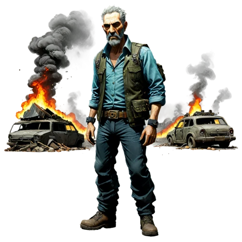 merle black,blue-collar worker,mechanic,game illustration,car mechanic,auto mechanic,truck driver,merle,man holding gun and light,cargo pants,action-adventure game,scrap dealer,pubg mascot,free fire,main character,blue-collar,png image,coveralls,collected game assets,android game,Illustration,Black and White,Black and White 09