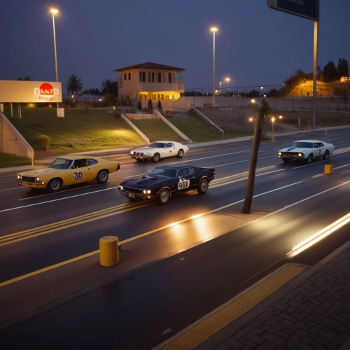 light trails,highway lights,light trail,evening traffic,night highway,american muscle cars,overpass,street racing,highway roundabout,freeway,convoy,iso grifo,automotive lighting,de tomaso pantera,longexposure,transport and traffic,traffic jams,autobahn,hotrods,pedestrian lights,Photography,General,Realistic