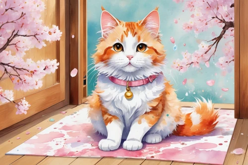 blossom kitten,calico cat,japanese bobtail,japanese sakura background,flower cat,red tabby,sakura background,cat kawaii,sakura blossom,calico,chinese pastoral cat,springtime background,domestic long-haired cat,spring background,cute cat,takato cherry blossoms,sakura blossoms,japanese floral background,sakura flower,cherry blossoms,Conceptual Art,Graffiti Art,Graffiti Art 08