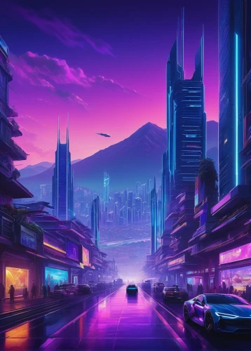 futuristic landscape,cyberpunk,cityscape,fantasy city,futuristic,colorful city,ultraviolet,city highway,tokyo city,purple wallpaper,metropolis,vapor,night highway,cities,skyline,city at night,dusk background,neon arrows,evening city,shanghai,Art,Classical Oil Painting,Classical Oil Painting 22