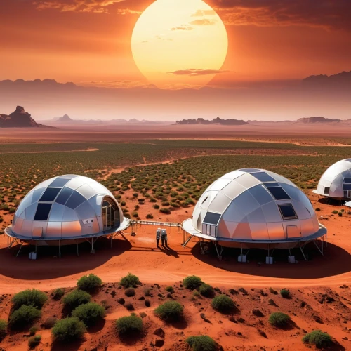 futuristic landscape,mission to mars,planet mars,roof domes,red planet,sky space concept,alien world,alien planet,solar cell base,sossusvlei,exoplanet,wadirum,desert planet,moon valley,moon base alpha-1,futuristic architecture,musical dome,planetarium,research station,mars probe