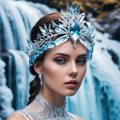 ice queen,the snow queen,ice princess,headpiece,bridal jewelry,headdress,bridal veil,white rose snow queen,bridal accessory,diadem,princess crown,fairy queen,blue snowflake,spring crown,elsa,silvery blue,suit of the snow maiden,blue enchantress,feather headdress,imperial crown,Photography,Artistic Photography,Artistic Photography 03