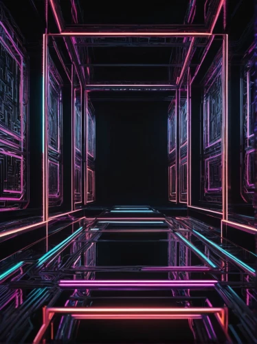 cyberspace,computer art,matrix,light space,vapor,cyber,neon lights,wall,the server room,neon arrows,neon light,computer room,cinema 4d,dimension,3d background,fragmentation,3d,data center,cubic,digiart,Conceptual Art,Sci-Fi,Sci-Fi 11
