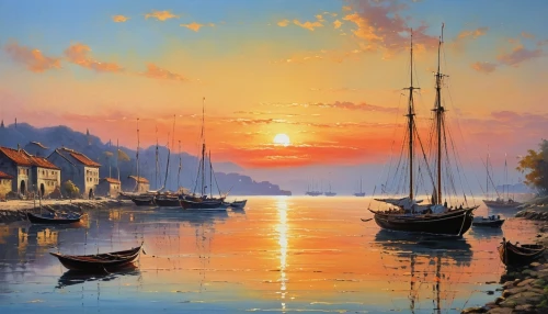 boat landscape,sailboats,sailing boats,coastal landscape,sea landscape,fishing boats,sailing boat,harbor,sailing-boat,fishing village,sailboat,sail boat,landscape with sea,boats,boat harbor,harbour,landscape background,row boats,sailing ships,oil painting on canvas,Photography,General,Realistic