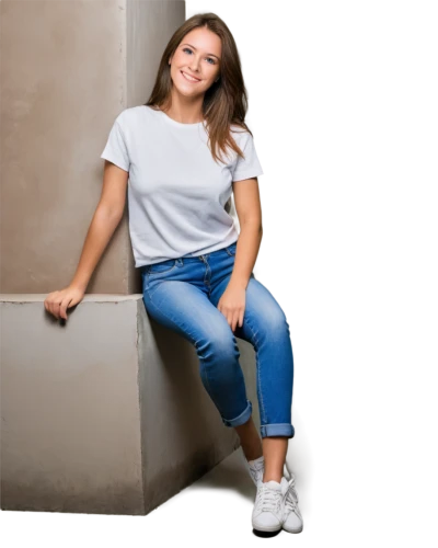girl on a white background,girl in t-shirt,cement background,concrete background,jeans background,portrait background,long-sleeved t-shirt,female model,women's clothing,cardboard background,women clothes,brick background,isolated t-shirt,photographic background,menswear for women,wall plaster,right curve background,ladies clothes,concrete wall,girl on the stairs,Illustration,American Style,American Style 05