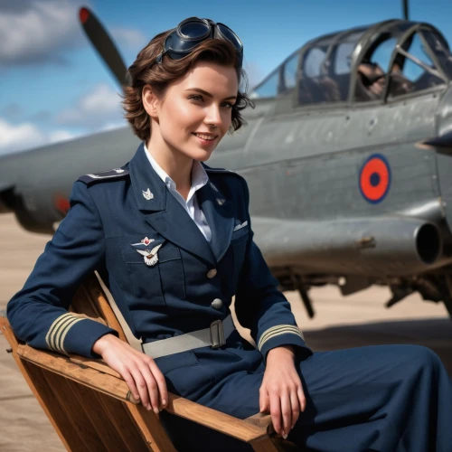 fighter pilot,daisy jazz isobel ridley,airman,captain p 2-5,allied,airmen,cadet,stewardess,georgia,pin up,a uniform,british actress,pin-up model,pin ups,pin-up,navy suit,1940 women,forties,pin up girl,vintage women,Photography,General,Cinematic