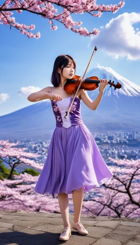 woman playing violin,violin woman,violinist violinist,violinist,playing the violin,violin player,violist,violin,japanese floral background,solo violinist,bass violin,japanese sakura background,flower background,concertmaster,girl in flowers,violinist violinist of the moon,violinists,bach flower therapy,musical background,erhu,Photography,General,Realistic