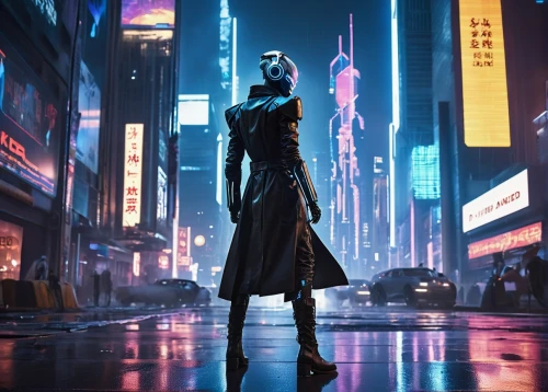 cyberpunk,metropolis,dystopian,cg artwork,futuristic,hk,matrix,cinematic,vertigo,shanghai,femme fatale,fantasia,avenger,taipei,echo,city trans,pedestrian,bangkok,long coat,dusk,Illustration,Children,Children 04