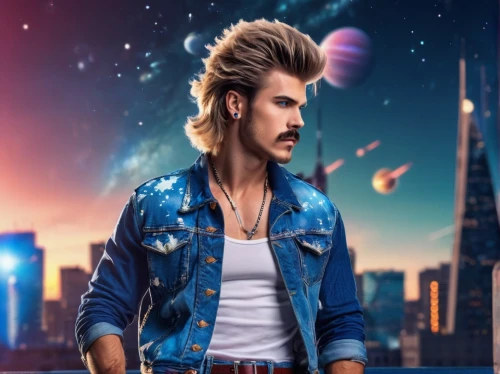 pompadour,mullet,spotify icon,photoshop manipulation,mercury,digital compositing,emperor of space,download icon,life stage icon,cg artwork,ken,rocket,artists of stars,80's design,sci fiction illustration,photo manipulation,80s,adam,steam icon,lando,Conceptual Art,Sci-Fi,Sci-Fi 30