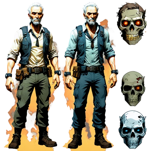 grey fox,male character,crossbones,merle black,skull statue,skulls and,game figure,male mask killer,skulls,deacon,snake's head,skull and crossbones,white head,skull allover,actionfigure,skulls bones,skull mask,graves,merle,main character,Unique,Design,Character Design