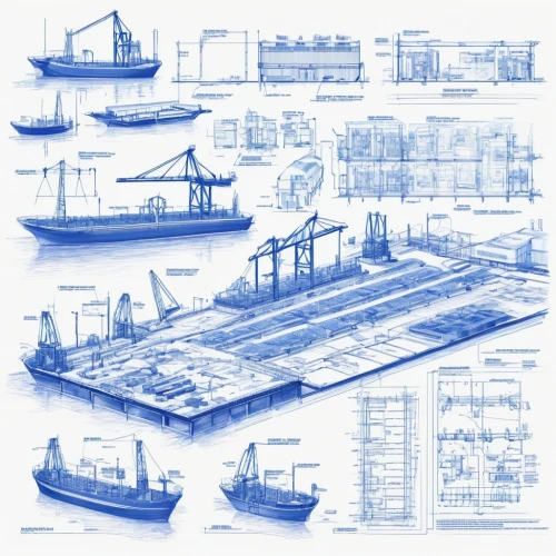 nautical clip art,shipping industry,blueprints,old ships,naval architecture,container cranes,container terminal,harbor cranes,fleet and transportation,nautical paper,ship yard,ships,factory ship,star line art,blueprint,port cranes,boats,container port,docks,maritime,Unique,Design,Blueprint