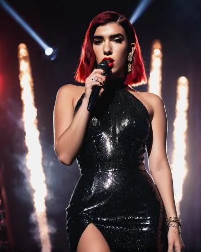 black widow,austin 12/6,thighs,dua lipa,ruby,performing,rockabella,femme fatale,jumpsuit,social,queen of the night,queen,burlesque,live performance,lira,neo-burlesque,russian doll,curves,mic,one woman only,Illustration,Realistic Fantasy,Realistic Fantasy 47