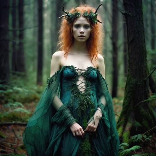 dryad,faery,faerie,fae,the enchantress,fairy queen,elven forest,faun,elven,fairy forest,ballerina in the woods,poison ivy,enchanted forest,druid,celtic queen,elven flower,fairy tale character,rusalka,fairy,forest animal,Illustration,Realistic Fantasy,Realistic Fantasy 37