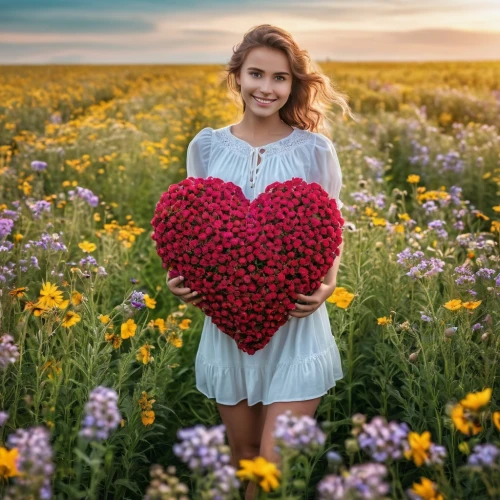 beautiful girl with flowers,floral heart,girl in flowers,colorful heart,cute heart,heart with hearts,holding flowers,linen heart,flower background,daisy heart,heart,heart with crown,romantic portrait,a heart for animals,the heart of,heart background,red heart,romantic look,warm heart,heart clipart,Photography,General,Realistic