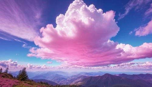 cotton candy,rainbow clouds,cumulus clouds,cloud mountains,cloudscape,sky clouds,cloud mountain,hot-air-balloon-valley-sky,cloud image,cloud formation,purple landscape,pink dawn,epic sky,cumulus cloud,cloudporn,beautiful landscape,mountain landscape,majestic nature,sky,landscape background,Photography,General,Realistic