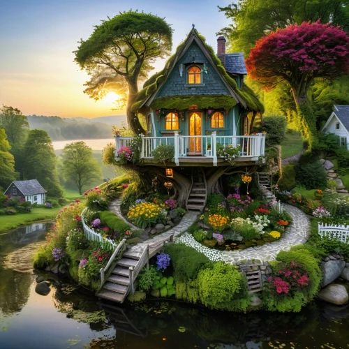 miniature house,home landscape,fairy house,summer cottage,beautiful home,cottage garden,little house,house by the water,house in the forest,house with lake,fairy village,country cottage,country house,cottage,victorian house,danish house,small house,hobbiton,tree house,fairy tale castle,Photography,General,Natural