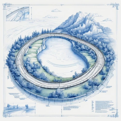 snow ring,landscape plan,ski resort,swim ring,oval,ski facility,artificial island,blueprint,panoramical,futuristic landscape,landform,ski cross,artificial islands,highway roundabout,circular ring,blueprints,development concept,snow drawing,oval forum,cloud shape frame,Unique,Design,Blueprint