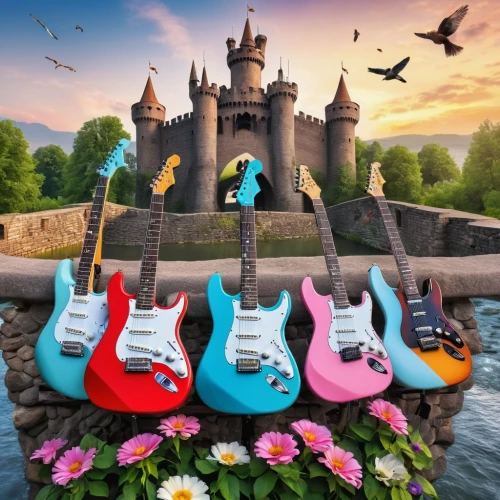 guitars,music fantasy,painted guitar,minions guitar,concert guitar,guitar,bass guitar,music instruments,3d fantasy,instruments musical,fantasy picture,guitar player,musical background,bach knights castle,electric guitar,musical instruments,the guitar,telecaster,tour to the sirens,harmony of color,Photography,General,Realistic
