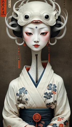 geisha girl,geisha,japanese art,the japanese doll,japanese doll,japanese woman,japanese character,oriental girl,chinese art,oriental princess,japanese culture,japanese style,daruma,shirakami-sanchi,taiwanese opera,samurai,shinto,oriental painting,oriental,soba,Illustration,Realistic Fantasy,Realistic Fantasy 17