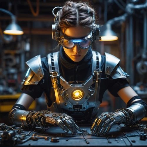 women in technology,wearables,cyborg,technician,soldering iron,cyberpunk,cyber glasses,cybernetics,circuitry,female worker,engineer,gas welder,welder,tracer,operator,solder,neon human resources,cable innovator,sprint woman,mechanic,Conceptual Art,Oil color,Oil Color 02