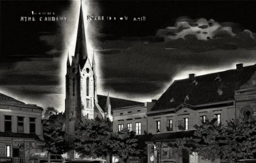 firmament,tribute in light,black city,composite,meteor rideau,pioneer 10,album cover,the black church,new-ulm,haunted cathedral,film noir,photomontage,klaus rinke's time field,aurora-falter,metropolis,media concept poster,cd cover,photomanipulation,cinema,the conflagration,Art sketch,Art sketch,Comic