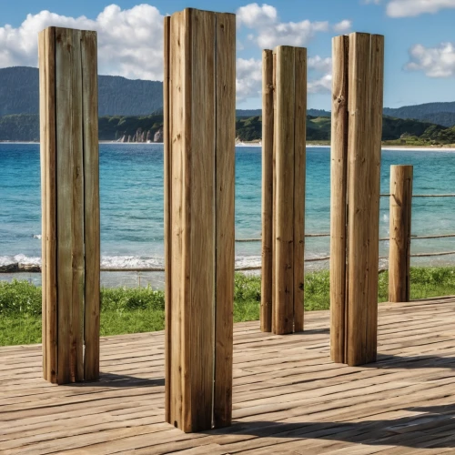 wooden pier,wood and beach,wooden poles,wooden decking,wooden fence,wood fence,fence posts,wooden planks,wooden pallets,wooden bridge,wooden construction,beach furniture,split-rail fence,beach defence,wooden pole,torii,coastal protection,pillars,tasmania,fence element,Photography,General,Realistic