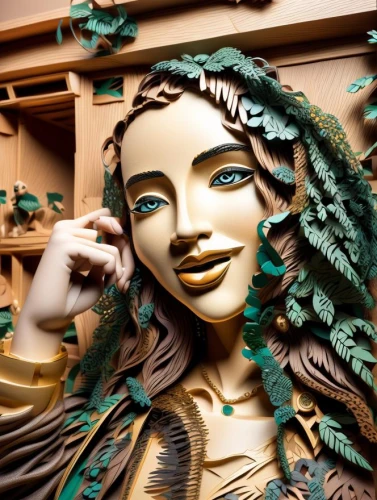 wood carving,medusa,wood art,woman sculpture,girl in a wreath,garden sculpture,artist's mannequin,carved wood,png sculpture,wooden mannequin,brazil carnival,medusa gorgon,laurel wreath,decorative art,decorative figure,bronze sculpture,gorgon,paper art,scrap sculpture,the carnival of venice