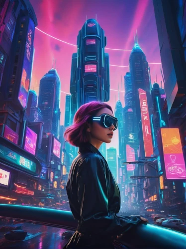 cyberpunk,futuristic,metropolis,cyber glasses,transistor,neon lights,colorful city,dystopian,ultraviolet,cityscape,shanghai,cyber,neon light,cg artwork,sci fiction illustration,80s,dystopia,futuristic landscape,neon,tokyo city,Photography,Artistic Photography,Artistic Photography 12