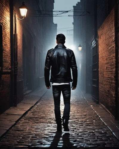 leather jacket,man silhouette,biker,alleyway,alley,album cover,full hd wallpaper,trespassing,the edge,background images,leather,music background,pedestrian,walking man,motorcyclist,musical background,background image,sleepwalking,a pedestrian,the king of pop,Illustration,Abstract Fantasy,Abstract Fantasy 02