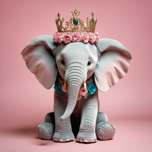pink elephant,circus elephant,princess crown,girl elephant,elephant's child,lord ganesh,elephant toy,whimsical animals,mandala elephant,queen crown,little princess,royal crown,blue elephant,circus animal,elephantine,animals play dress-up,beauty pageant,elephant,anthropomorphized animals,princess,Photography,Artistic Photography,Artistic Photography 05
