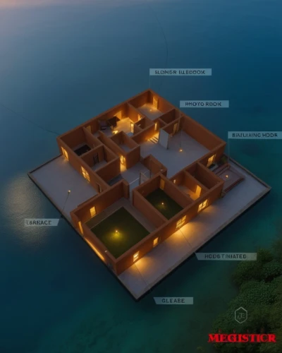 maldives mvr,3d rendering,military fort,artificial island,hashima,accommodation,development concept,ms island escape,condominium,floating islands,cube stilt houses,mansion,tankerton,lebar cm island,the island,3d render,luxury property,maya civilization,artificial islands,floating huts,Photography,General,Realistic