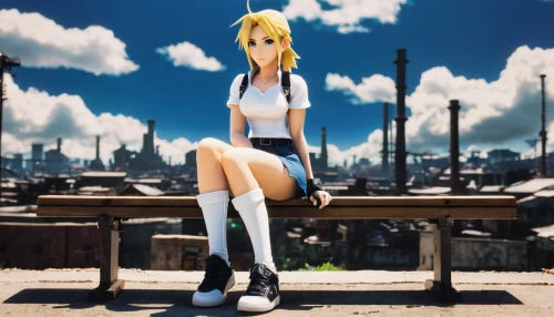 anime 3d,kantai collection sailor,anime japanese clothing,sitting,on the roof,girl sitting,vocaloid,heavy object,water-the sword lily,sitting on a chair,sakura background,background images,3d background,rooftop,rooftops,background image,refinery,kayano,white boots,3d figure,Unique,Paper Cuts,Paper Cuts 07