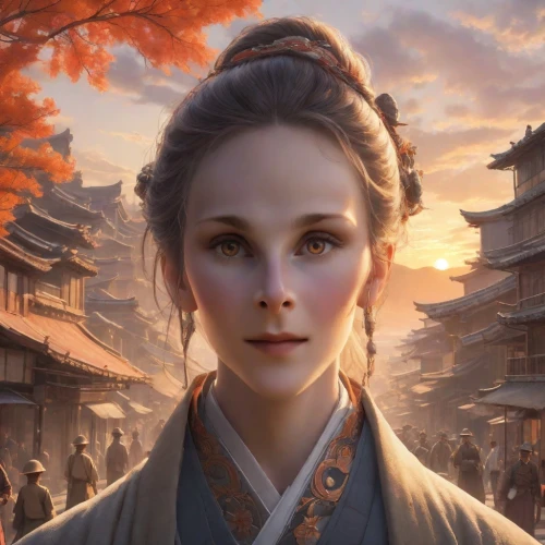 oriental princess,geisha,goki,oriental girl,chinese art,japanese art,kyoto,japanese woman,geisha girl,fantasy portrait,koto,oriental painting,mystical portrait of a girl,hanbok,wuchang,japanese background,oriental,romantic portrait,asia,shuanghuan noble,Photography,Realistic