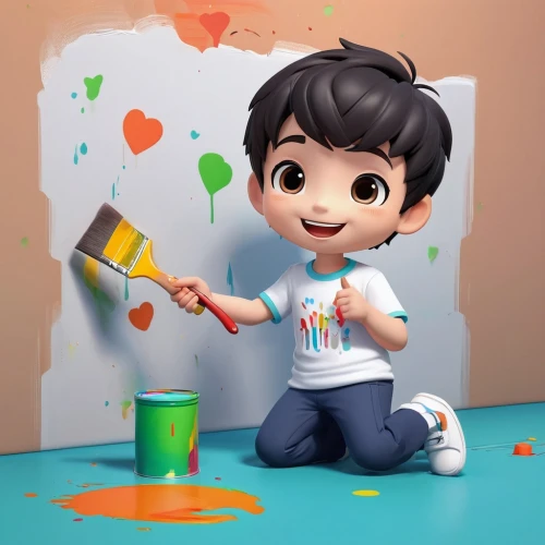 kids illustration,painter,painting technique,house painter,meticulous painting,painter doll,painting,painting pattern,painting easter egg,to paint,art painting,painting work,painting eggs,fabric painting,house painting,flower painting,illustrator,clay animation,cute cartoon image,italian painter,Unique,3D,3D Character