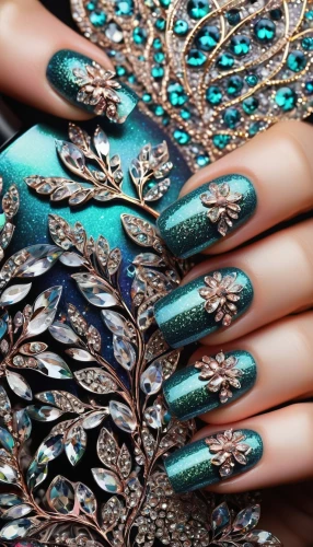 talons,nail design,teal blue asia,turquoise leather,color turquoise,filigree,teal,genuine turquoise,nail art,embellished,embellishments,turquoise,artificial nails,teal and orange,nails,manicure,embellish,lacquer,jeweled,mehendi,Illustration,Black and White,Black and White 20