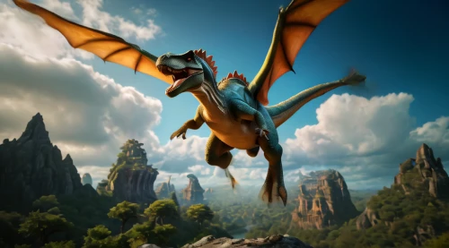 skylander giants,elves flight,charizard,dragon of earth,dragon,skylanders,gryphon,pterosaur,pterodactyl,draconic,pterodactyls,dragons,3d fantasy,fantasy picture,green dragon,dragon li,raptor,digital compositing,seat dragon,flying girl