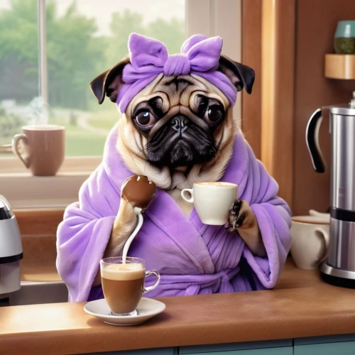 a buy me a coffee,pug,coffee break,espresso,espressino,cat coffee,woman drinking coffee,french coffee,drinking coffee,i love coffee,mocaccino,macchiato,cup of cocoa,coffee time,cute coffee,a cup of coffee,dog cafe,the french bulldog,hot coffee,animals play dress-up