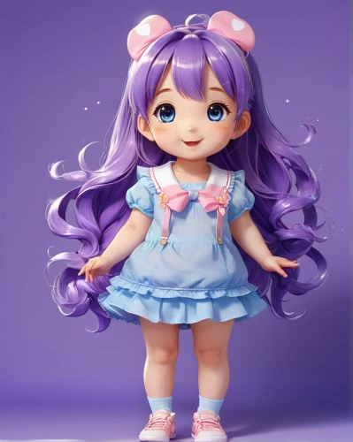 handmade doll,doll dress,precious lilac,doll paola reina,dress doll,acerola,cloth doll,chibi girl,female doll,artist doll,doll figure,girl doll,doll's facial features,doll cat,collectible doll,tumbling doll,cute cartoon character,chibi,painter doll,plush figure,Illustration,Japanese style,Japanese Style 01