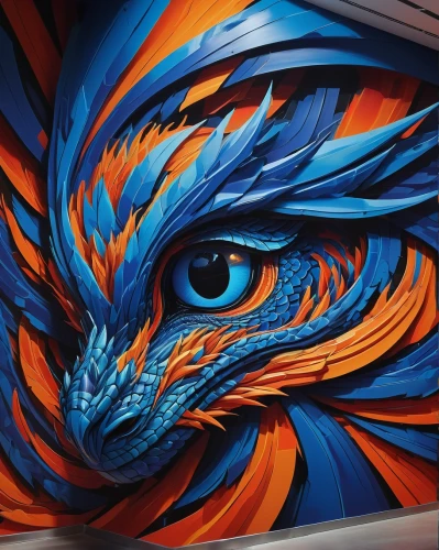 peacock eye,gryphon,graffiti art,painted dragon,firefox,dragon,wall paint,phoenix rooster,mural,street artists,griffon bruxellois,street artist,graffiti,chinese dragon,wall art,streetart,wall painting,phoenix,garage door,roadrunner,Art,Artistic Painting,Artistic Painting 34