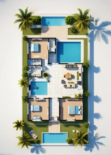 holiday villa,tropical house,floorplan home,pool house,apartments,resort,3d rendering,an apartment,house floorplan,beach resort,luxury property,inverted cottage,holiday complex,large home,floor plan,beach house,dunes house,apartment house,apartment complex,residential,Photography,General,Realistic