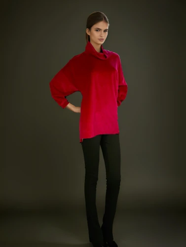 long-sleeved t-shirt,menswear for women,red tunic,female model,women's clothing,knitting clothing,long-sleeve,woman in menswear,high-visibility clothing,women clothes,polar fleece,red,bolero jacket,silk red,coral red,red coat,ladies clothes,red cape,long underwear,poppy red,Female,South Americans,Straight hair,Teenager,M,Confidence,Dress Pants,Pure Color,Black