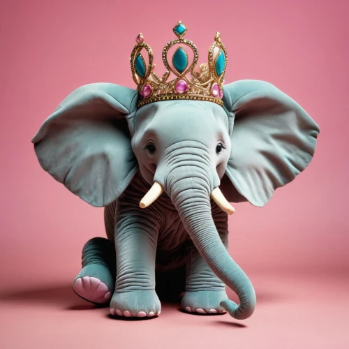 pink elephant,circus elephant,elephant toy,crown render,blue elephant,mandala elephant,girl elephant,dumbo,lord ganesh,elephant's child,elephant,anthropomorphized animals,elephantine,pachyderm,whimsical animals,princess crown,ganpati,circus animal,paper art,elephant kid,Photography,Artistic Photography,Artistic Photography 05