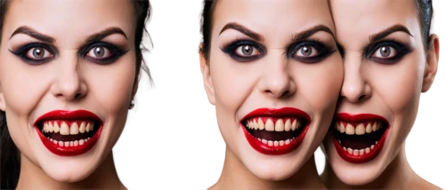 split personality,comedy tragedy masks,image manipulation,halloween masks,scary woman,ventriloquist,photoshop manipulation,fractalius,mirror image,gothic portrait,heads,woman face,cosmetic dentistry,optical ilusion,vampire woman,web banner,it,scare,woman's face,faces,Illustration,Retro,Retro 06