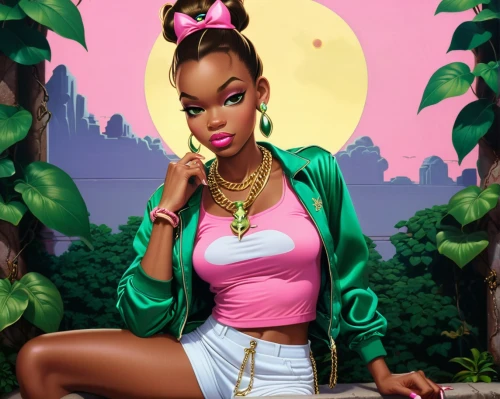 rosa ' amber cover,rockabella,west indian jasmine,tiana,lira,rwanda,ipê-rosa,world digital painting,game illustration,nigeria woman,nairobi,digital compositing,monoline art,portrait background,cleopatra,watermelon background,linden blossom,digital background,nigeria,hip rose,Illustration,American Style,American Style 05